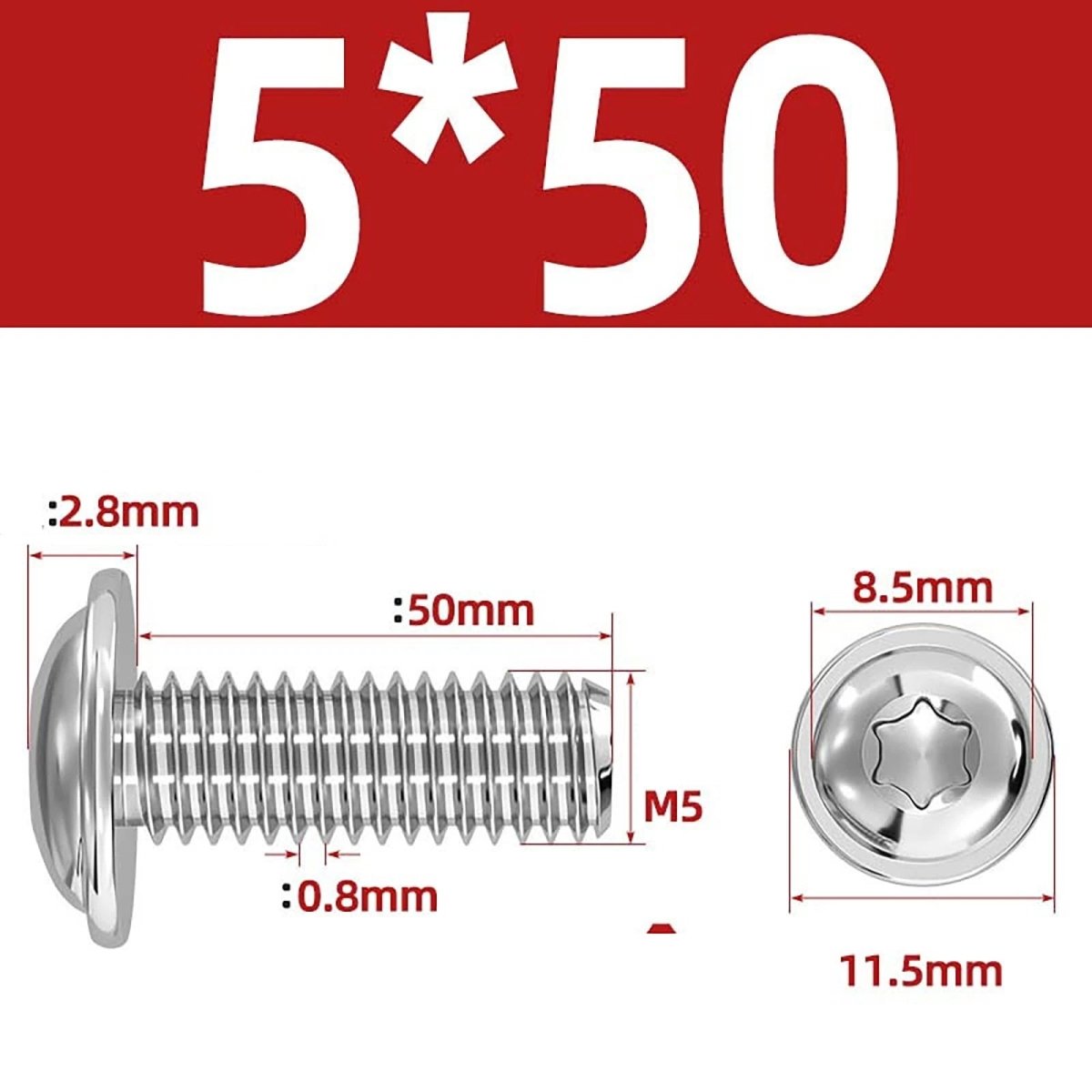 Torx Flanged Button Head Screws — 18 - 8 Stainless Steel, ISO 7380 - 2, M2 to M8 - HomeDIYer