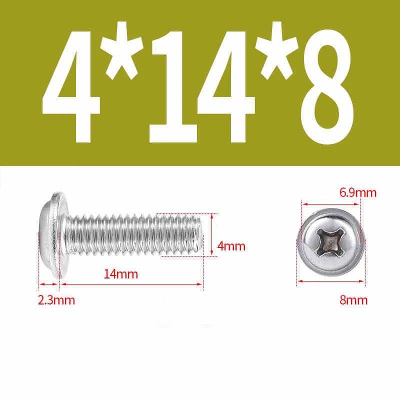 Phillips Flanged Pan Head Machine Screws M1.4 to M4 Multiple Lengths
