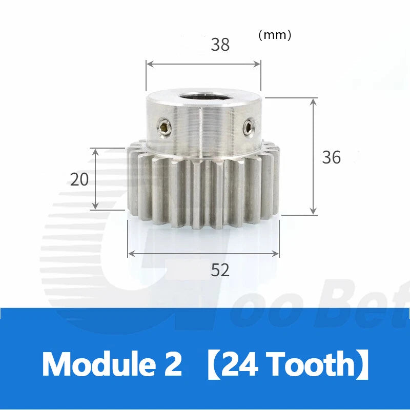 Mod 0.5 1 1.5 2 Precision Spur Gear Stainless Steel with Hub 12 Tooth - 60 Tooth