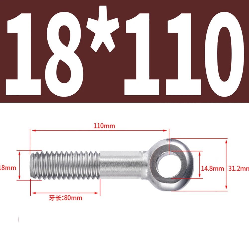 M5 - M24 A2 304 Stainless Steel Partially Threaded Forged Eye Bolts with Rings for Wire Rope & Hanging - HomeDIYer