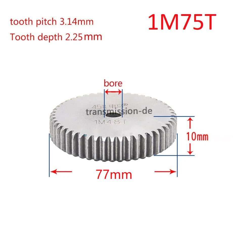 1 Mod 45# Steel Spur Gears Pinion Gear Thickness 10mm 12-160 Teeth For 3D CNC