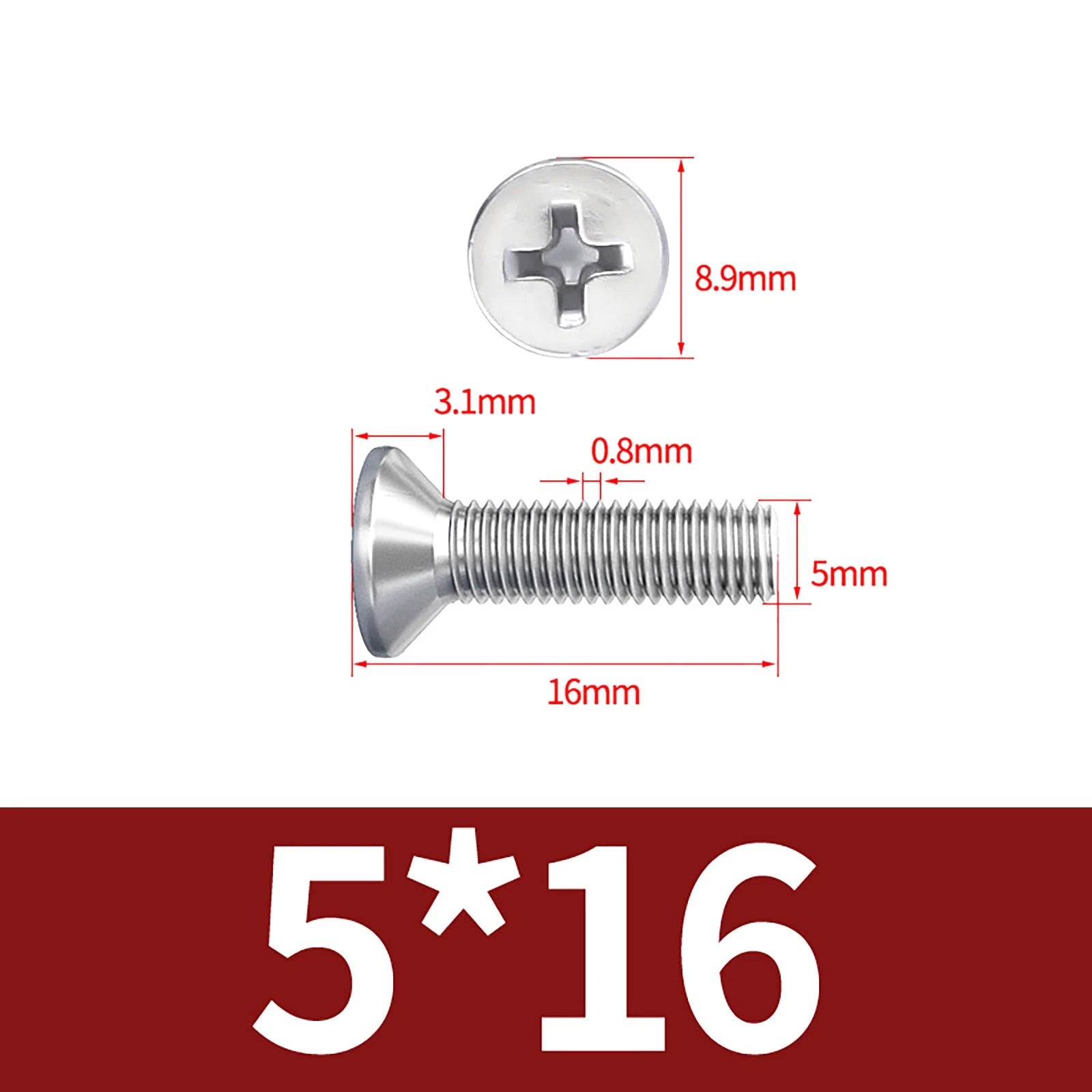 M3–M10 Phillips Countersunk Machine Screws – A2 Stainless Steel, Flat Head, Fully Threaded (3–100mm Overall Length)