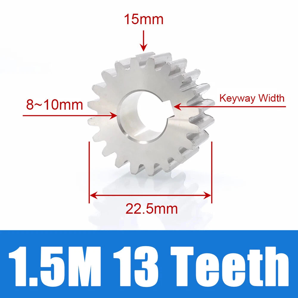 1/1.5/2 Mod 12~120 Teeth, Flat Gear Cylindrical Gear, Spur Gears Stainless Steel
