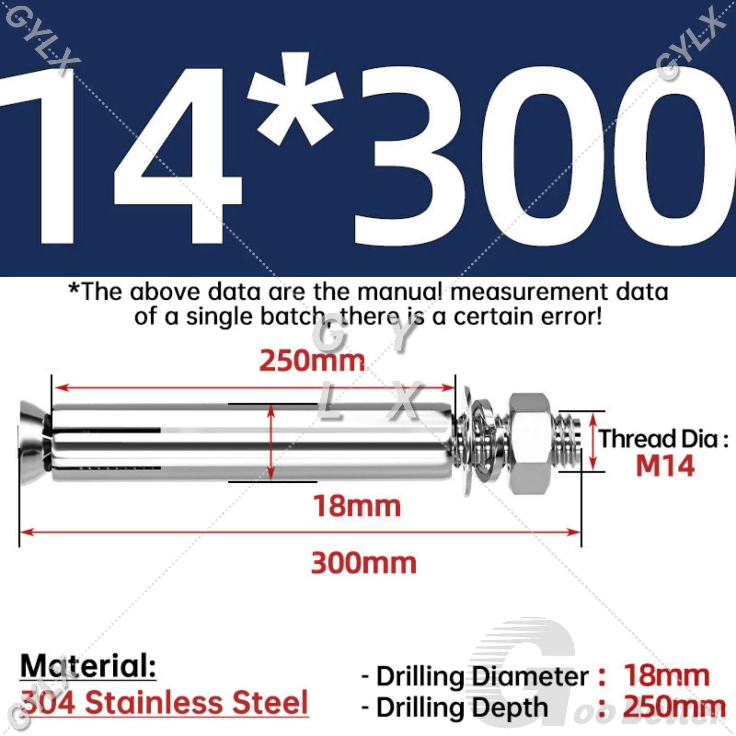 Concrete Expansion Bolts Wall Anchor Screws — M6 to M20 | Stainless Steel & Zinc Plated