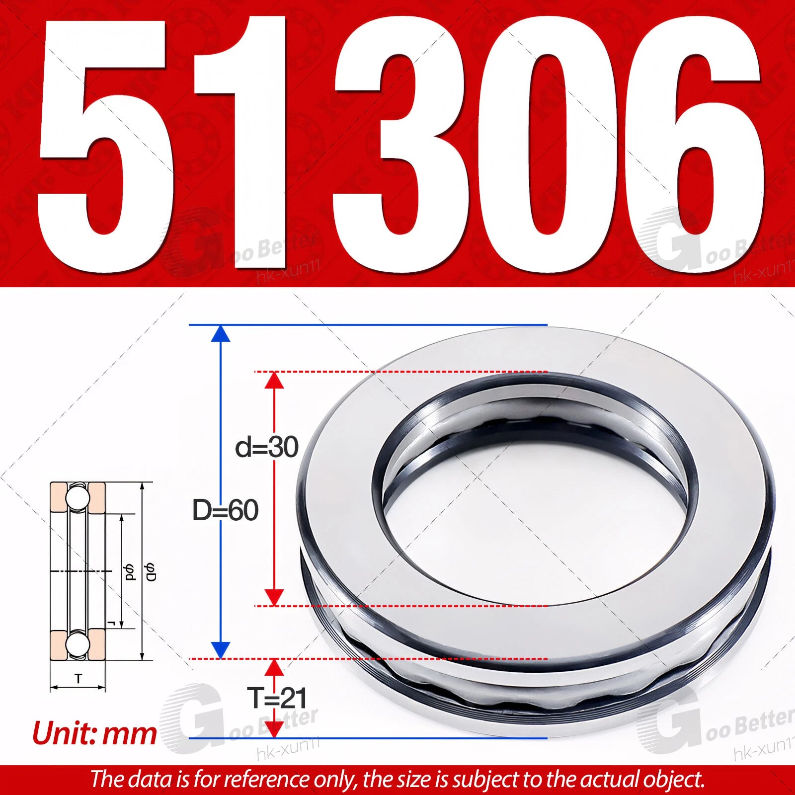 Plane Axial Ball Bearing Thrust Bearings F2-6M - F13-22M- 51100 - 51413 Series