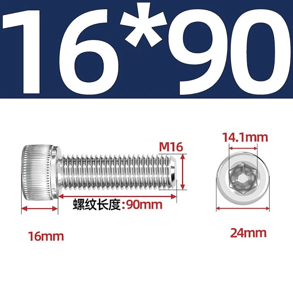 Socket Head Cap Screws – A2 Stainless Steel, M6 to M24, Hex Drive (DIN 912)