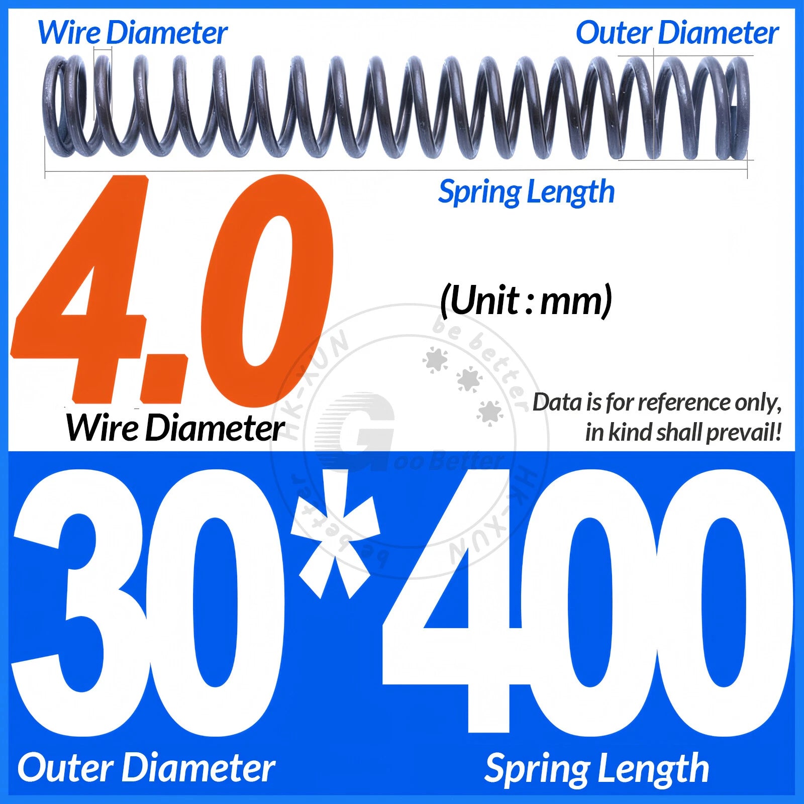 Length 305mm Compression Spring Pressure Springs OD 3-60mm Wire Dia 0.3mm-6.0mm