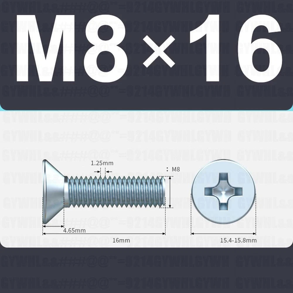 M3–M12 Zinc Plated Phillips Countersunk Machine Screws DIN 965 | Flat Head Bolts