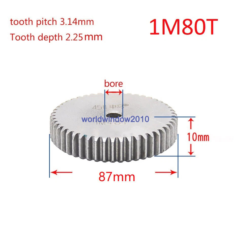 45# Steel Spur Gear 1M12T-1M100T Metal Mod 1 Pinion Gear 12-100 Tooth Moter Gear