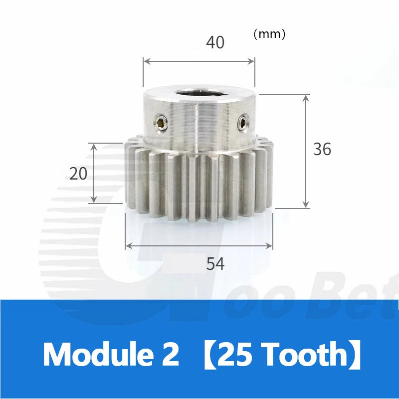 Mod 0.5 1 1.5 2 Precision Spur Gear Stainless Steel with Hub 12 Tooth - 60 Tooth