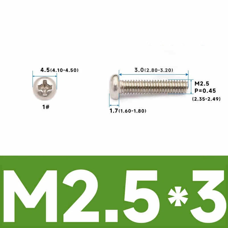 Phillips Pan Head Machine Screws – Carbon Steel M1 to M4, Multiple Lengths & Finishes