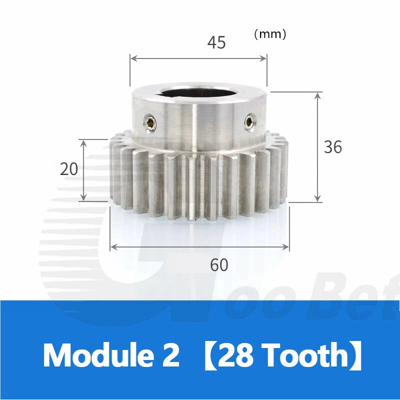 Mod 0.5 1 1.5 2 Precision Spur Gear Stainless Steel with Hub 12 Tooth - 60 Tooth