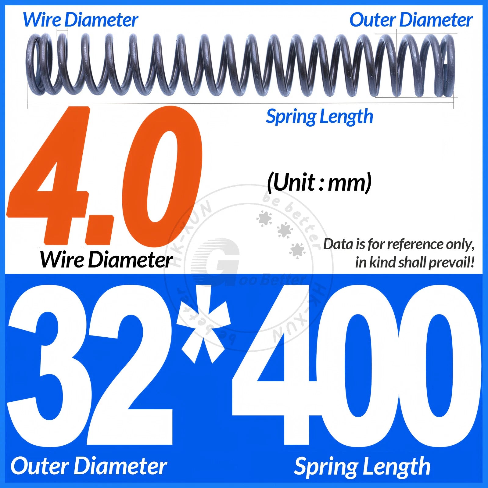 Length 305mm Compression Spring Pressure Springs OD 3-60mm Wire Dia 0.3mm-6.0mm