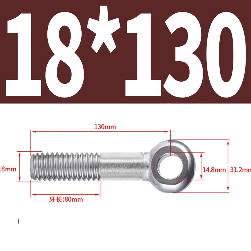 M5 - M24 A2 304 Stainless Steel Partially Threaded Forged Eye Bolts with Rings for Wire Rope & Hanging - HomeDIYer