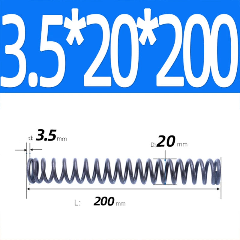 200mm Length Stainless Steel Compression Spring 2 - 4mm Pressure/ Coil Springs