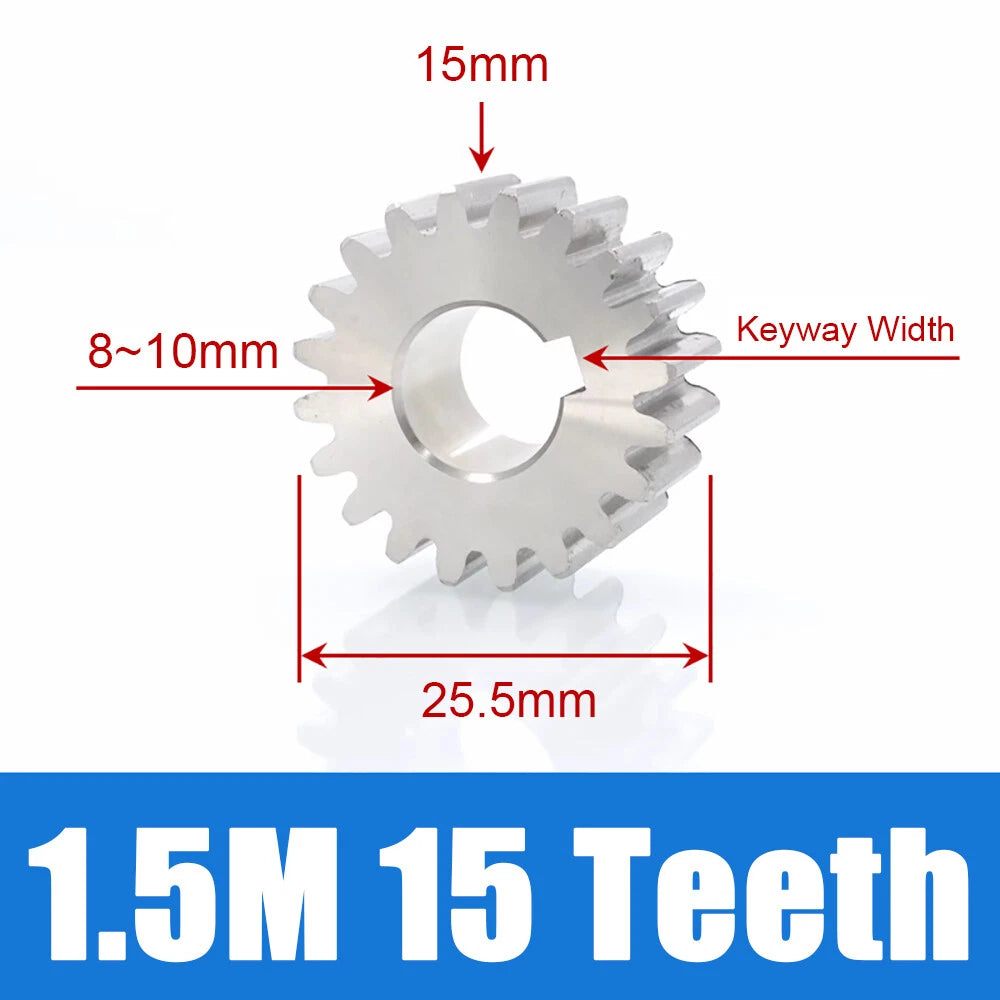 1/1.5/2 Mod 12~120 Teeth, Flat Gear Cylindrical Gear, Spur Gears Stainless Steel