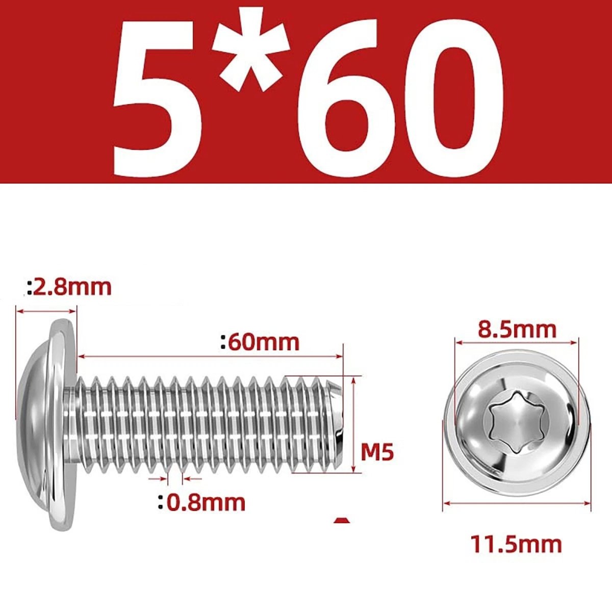 Torx Flanged Button Head Screws — 18 - 8 Stainless Steel, ISO 7380 - 2, M2 to M8 - HomeDIYer