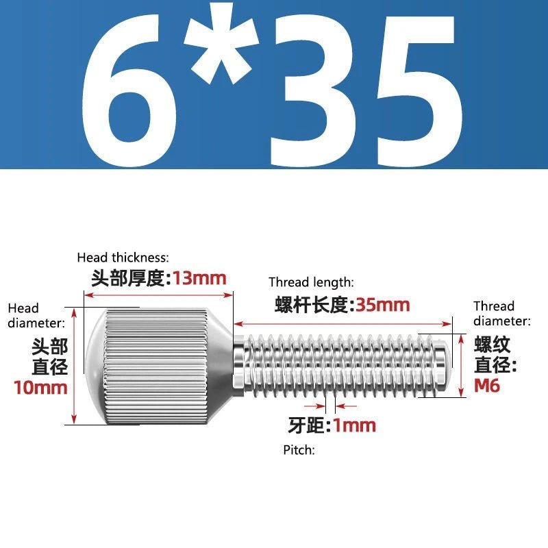 A2 Stainless Steel Knurled Thumb Screws – Small Head, Hand Tighten Fasteners (M2 to M8) - HomeDIYer