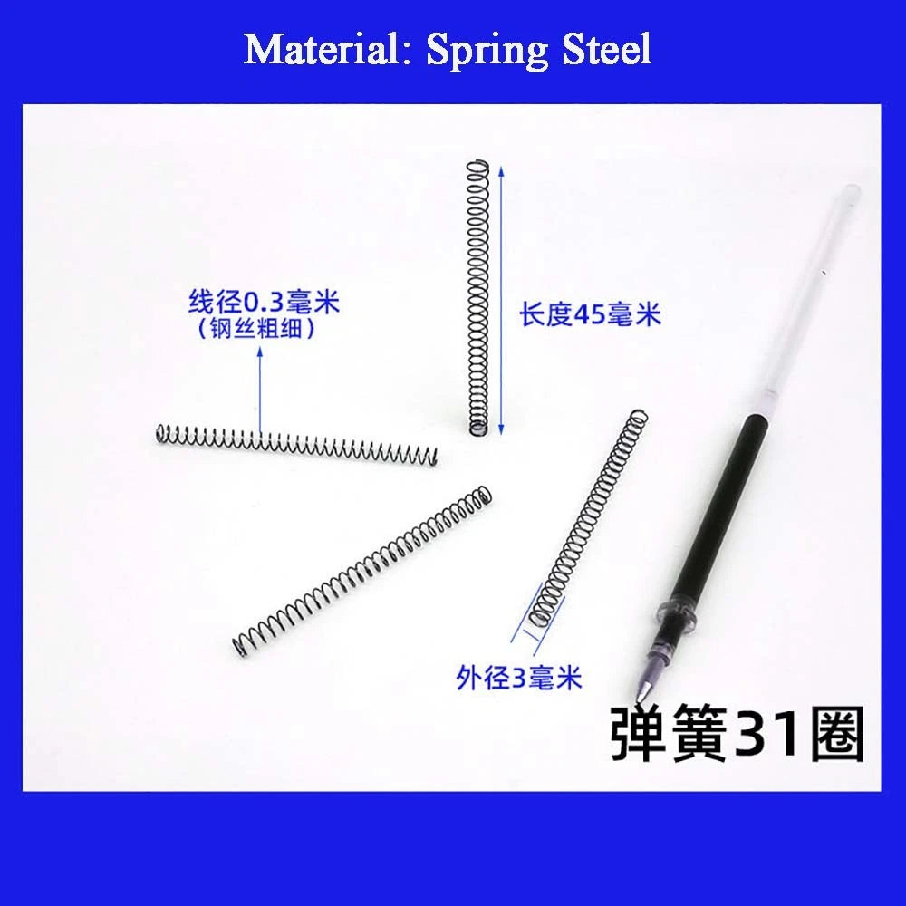 Spring Steel Small Compression Spring 0.2/0.3/0.4mm Wire Diameter 3-50mm Length