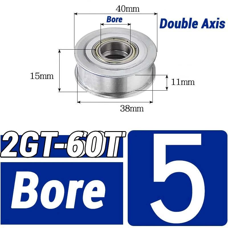 GT2 Timing Belt Pulley 16-100 Teeth 6-10mm Teeth Width Bore 3mm-25mm For 3D