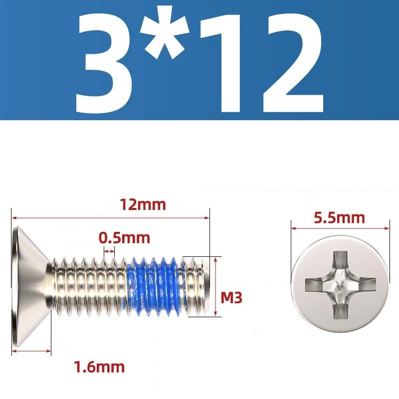 M1.2–M6 Phillips Flat Head Machine Screws | Carbon Steel | Black & Nickel Plated