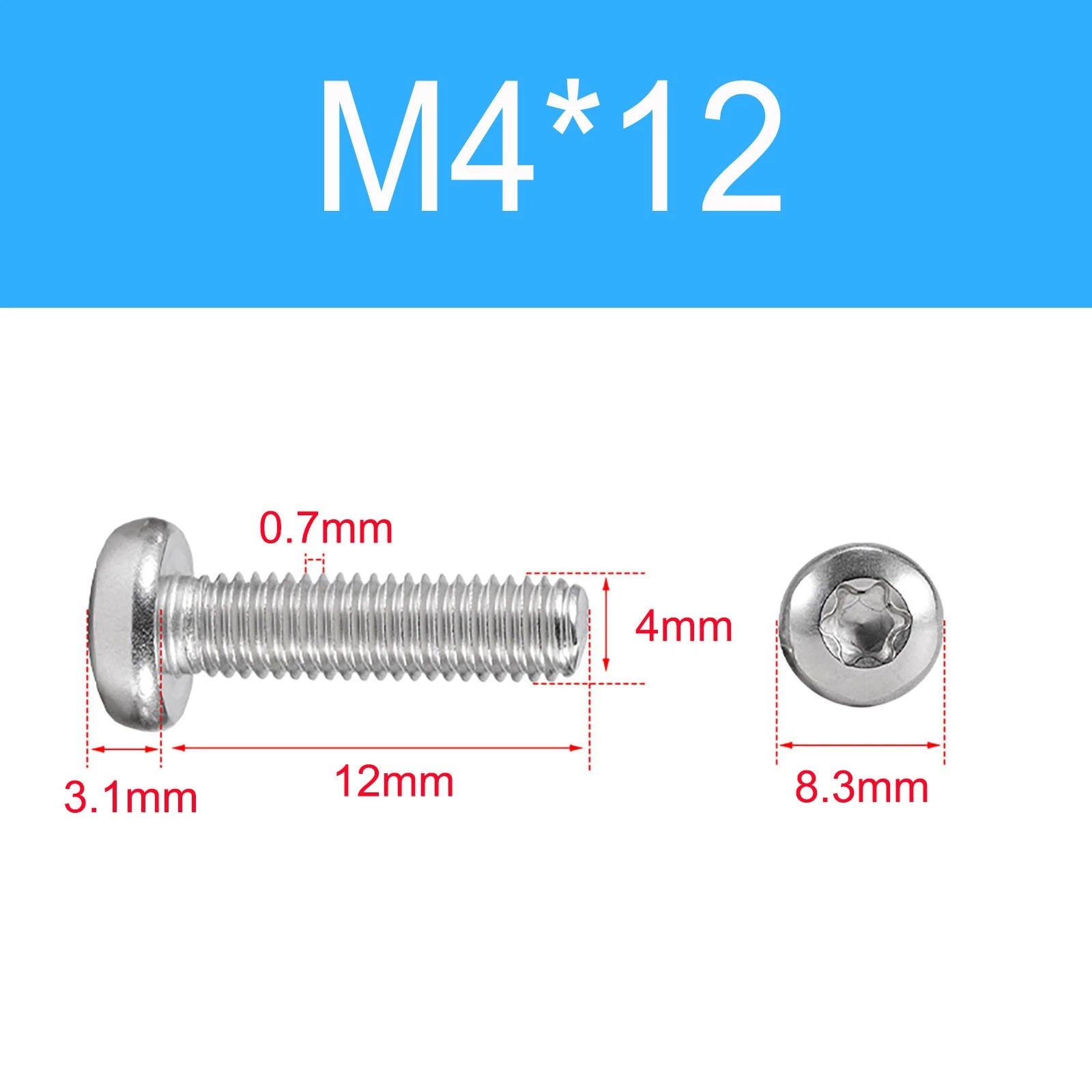 A2 Stainless Steel Torx Pan Head Machine Screws | M1.4 to M10 Six-Lobe Drive