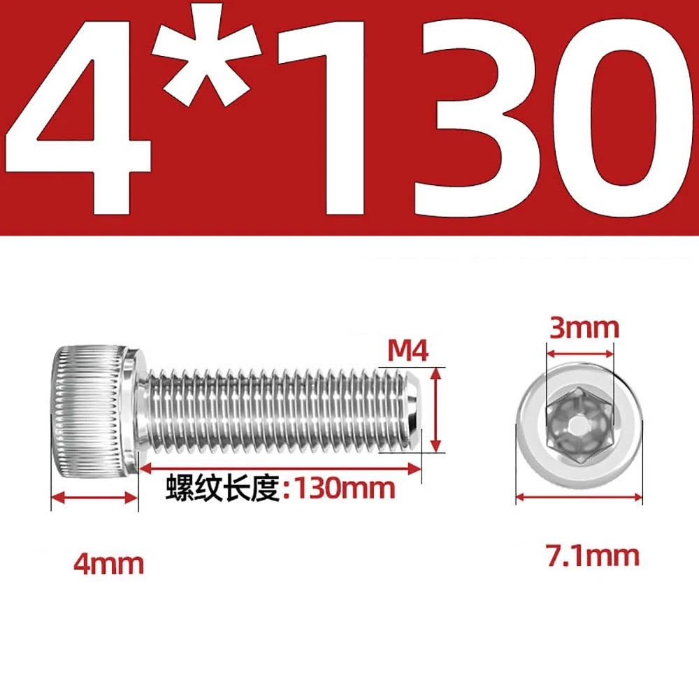 M3 M4 M5 Socket Head Cap Screws – A2 Stainless Steel, High Strength & Corrosion Resistant