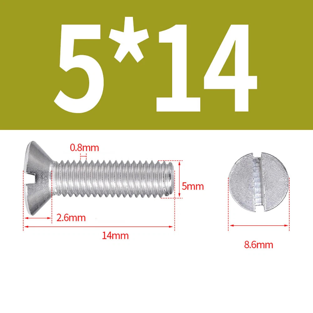 M1.6–M8 A2 Stainless Steel Flat Head Slotted Machine Screws | Countersunk Bolts