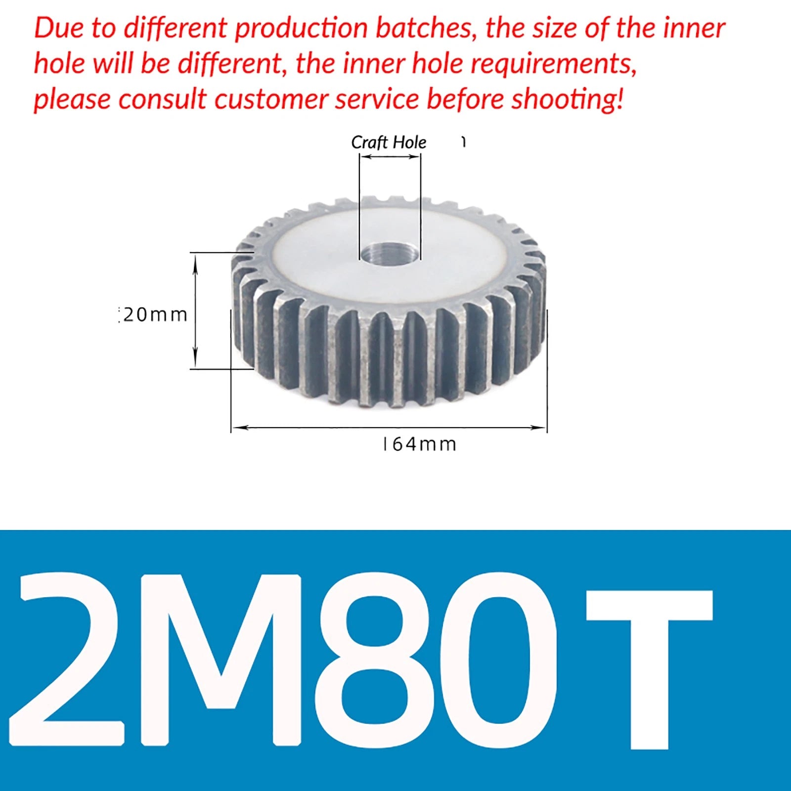 Mod 2 45# Steel Spur Gears Pinion Gear Thickn 20mm 10T - 100T Transmission Gear
