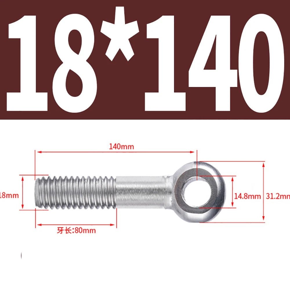 M5 - M24 A2 304 Stainless Steel Partially Threaded Forged Eye Bolts with Rings for Wire Rope & Hanging - HomeDIYer