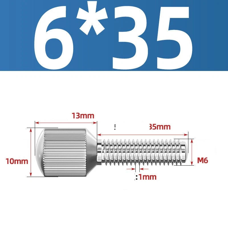 Knurled Thumb Screws – 304 Stainless Steel Small Head Thumbscrew Bolts M2–M8