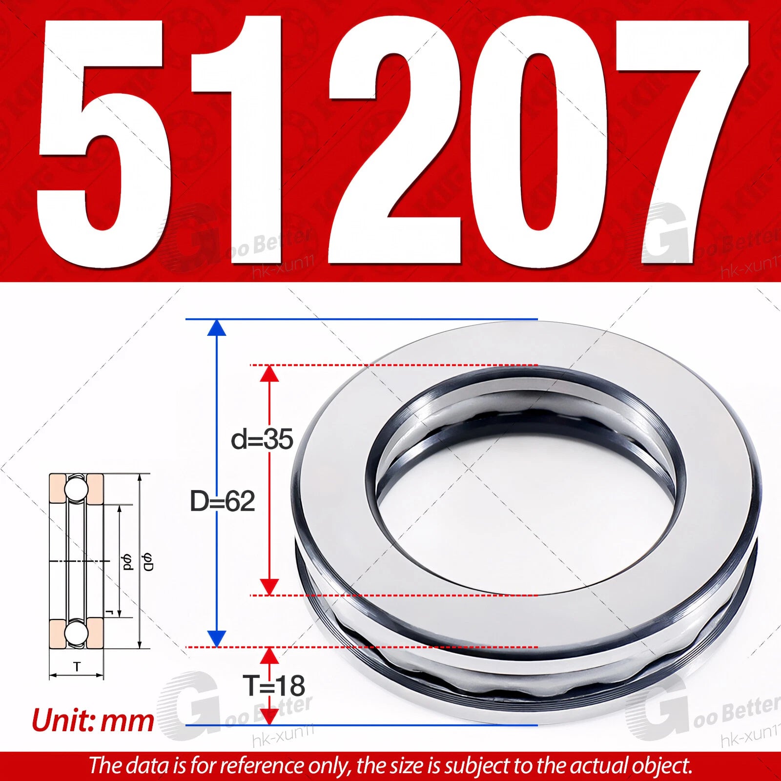 Plane Axial Ball Bearing Thrust Bearings F2-6M - F13-22M- 51100 - 51413 Series