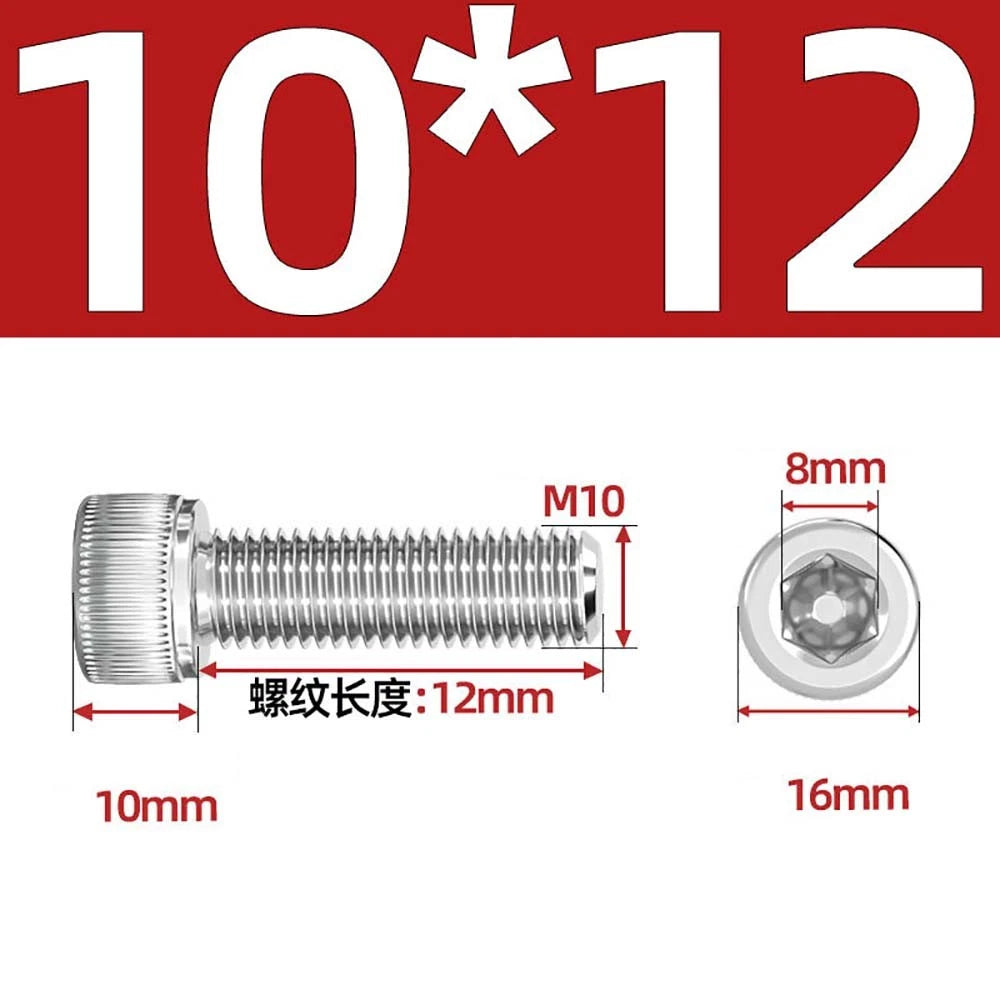 Socket Head Cap Screws – A2 Stainless Steel, M6 to M24, Hex Drive (DIN 912)