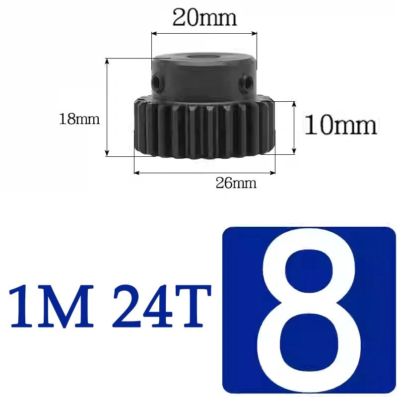 Spur Gears 1 Mod Transmission Gear With Step 45# Steel Pinion Motor Gear 10T~29T