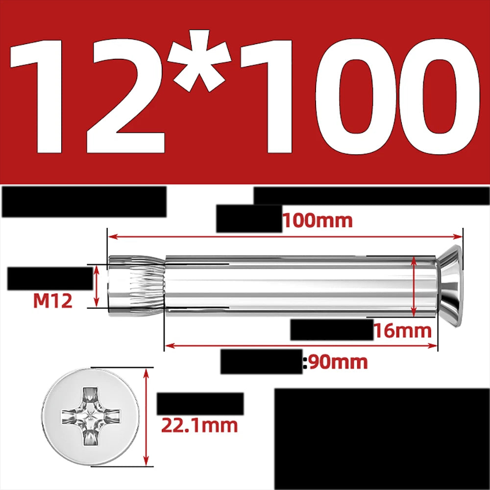 Sleeve Anchor Countersunk Phillips Expansion Bolts M6–M12 | 304/201 SS & Zinc