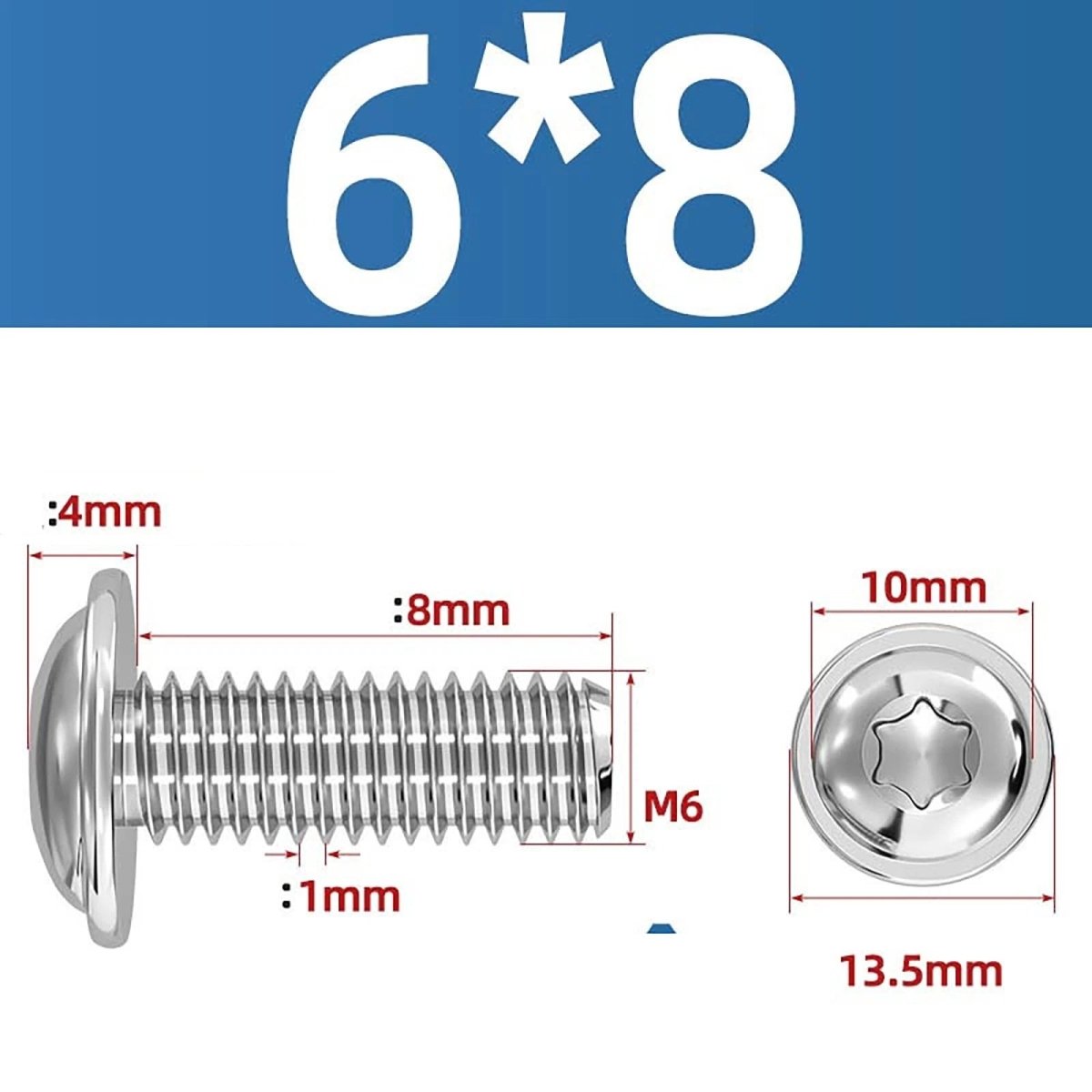 Torx Flanged Button Head Screws — 18 - 8 Stainless Steel, ISO 7380 - 2, M2 to M8 - HomeDIYer