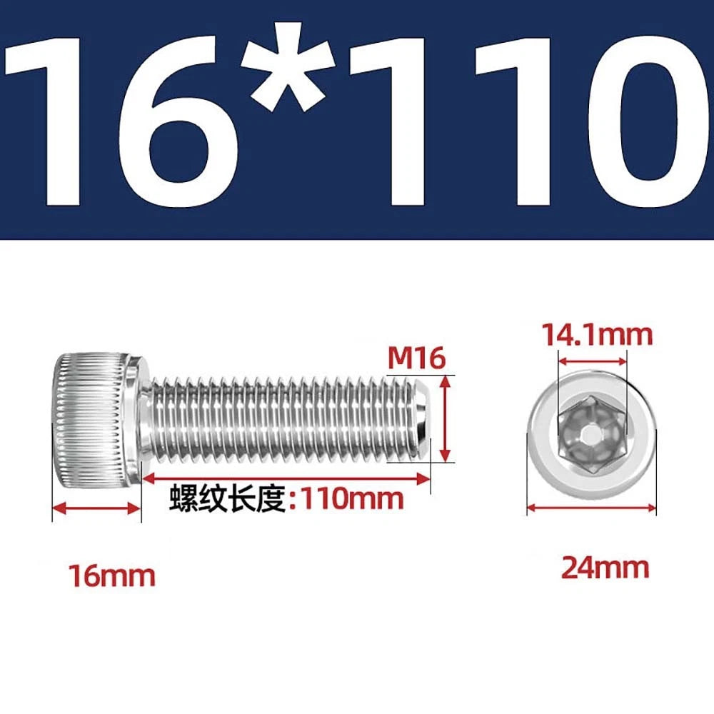 Socket Head Cap Screws – A2 Stainless Steel, M6 to M24, Hex Drive (DIN 912)