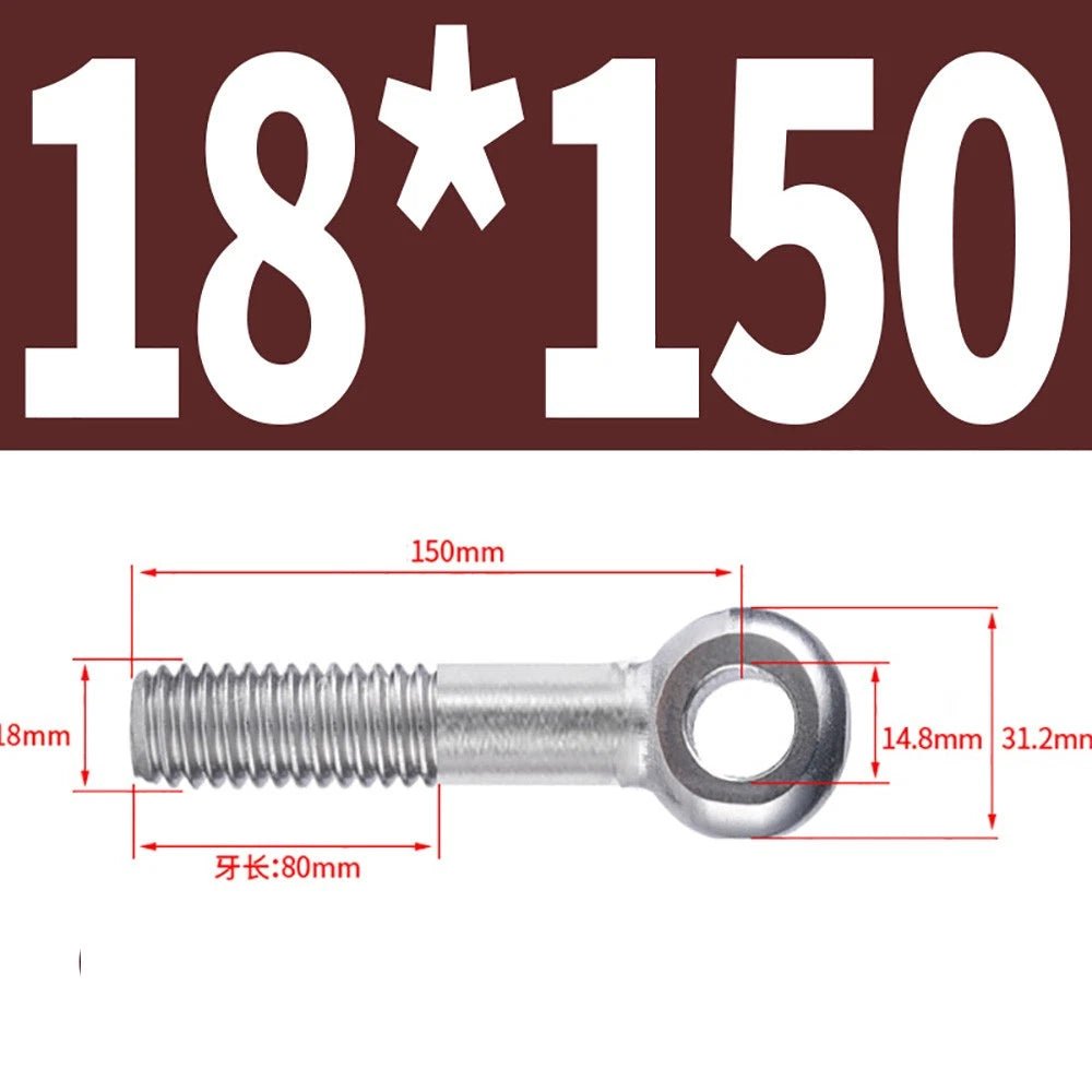 M5 - M24 A2 304 Stainless Steel Partially Threaded Forged Eye Bolts with Rings for Wire Rope & Hanging - HomeDIYer