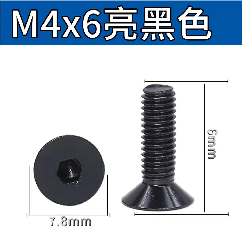 M3.5 / M4 Countersunk Hex Socket Screws — Anodized Aluminum Alloy, 10 Colors
