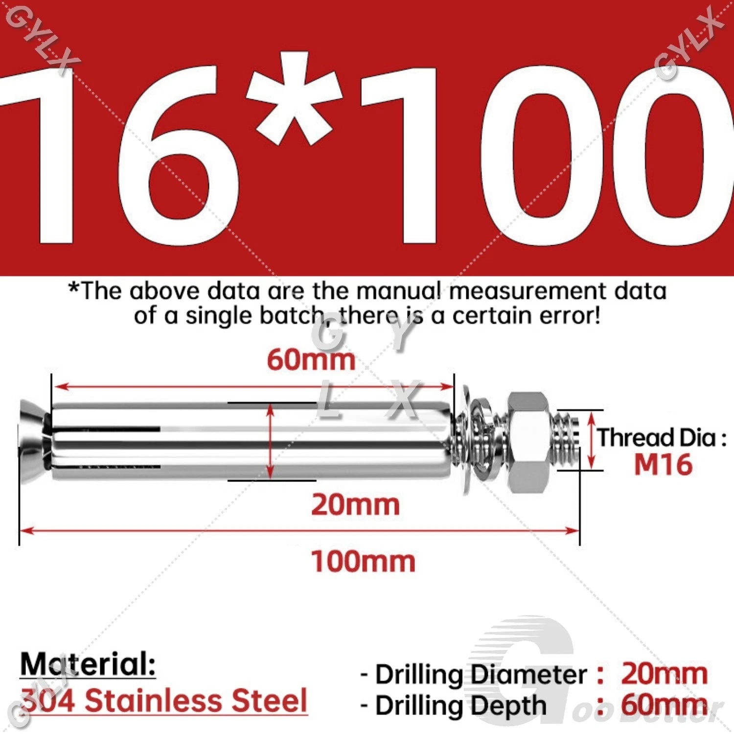 Concrete Expansion Bolts Wall Anchor Screws — M6 to M20 | Stainless Steel & Zinc Plated