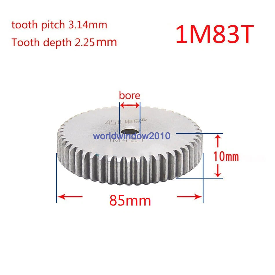 45# Steel Spur Gear 1M12T-1M100T Metal Mod 1 Pinion Gear 12-100 Tooth Moter Gear
