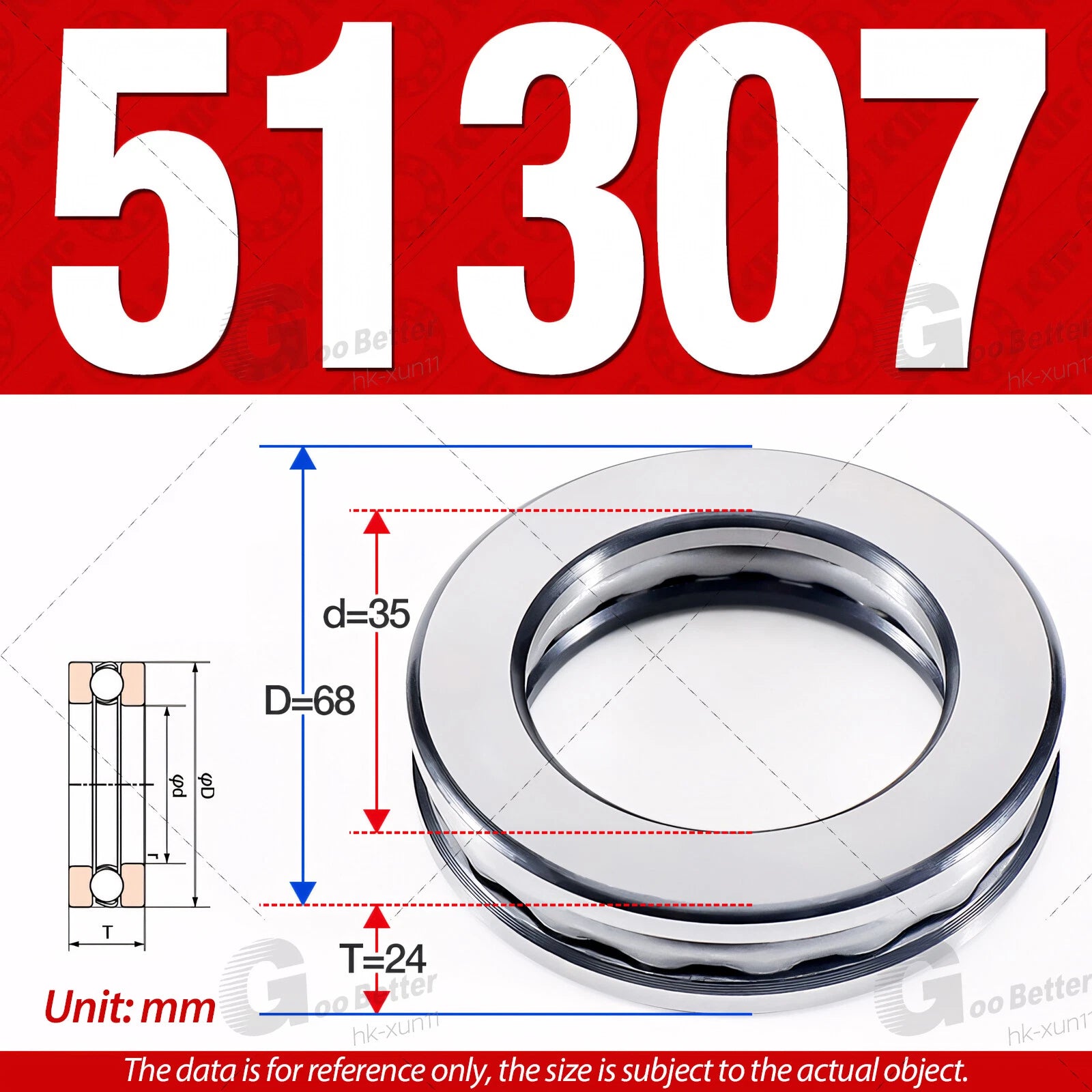 Plane Axial Ball Bearing Thrust Bearings F2-6M - F13-22M- 51100 - 51413 Series