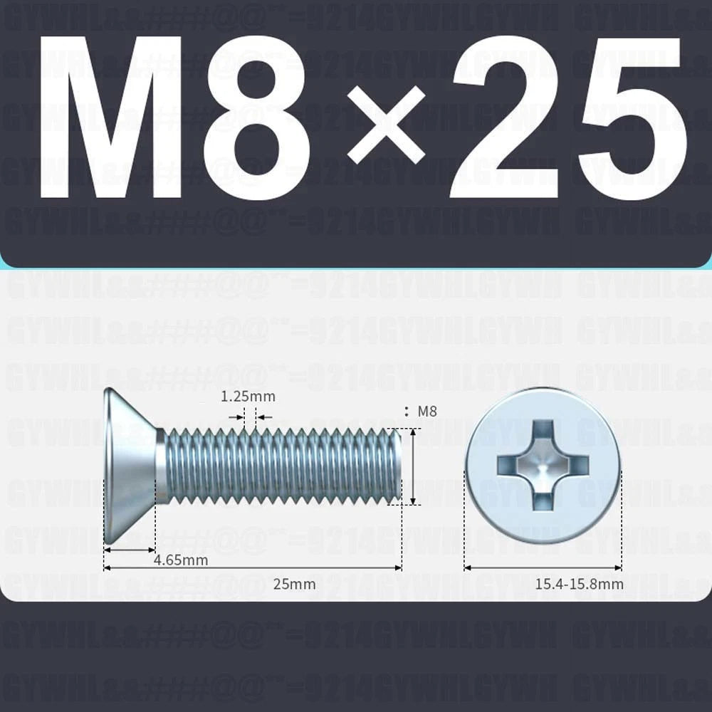 M3–M12 Zinc Plated Phillips Countersunk Machine Screws DIN 965 | Flat Head Bolts