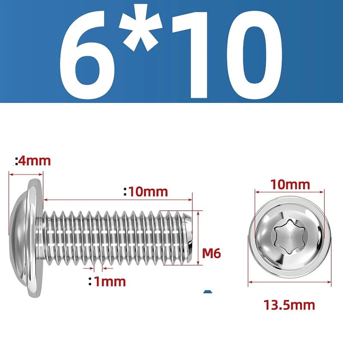 Torx Flanged Button Head Screws — 18 - 8 Stainless Steel, ISO 7380 - 2, M2 to M8 - HomeDIYer