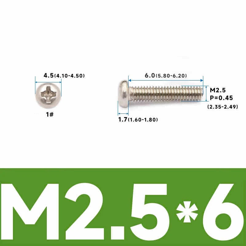 Phillips Pan Head Machine Screws – Carbon Steel M1 to M4, Multiple Lengths & Finishes