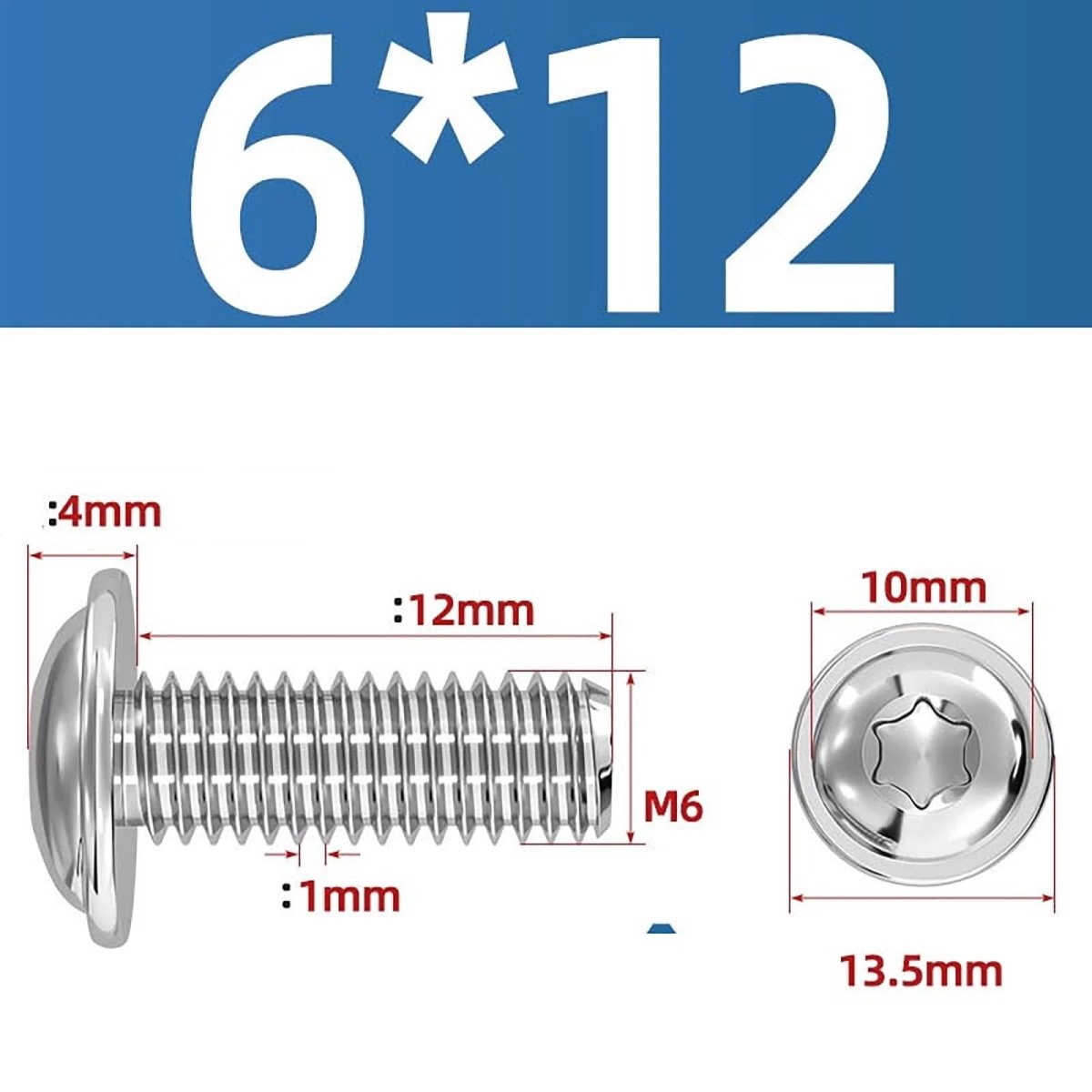 Torx Flanged Button Head Screws — 18 - 8 Stainless Steel, ISO 7380 - 2, M2 to M8 - HomeDIYer