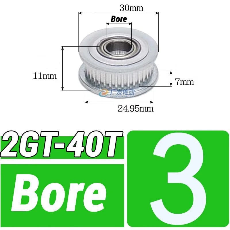 GT2 Timing Belt Pulley 16-100 Teeth 6-10mm Teeth Width Bore 3mm-25mm For 3D