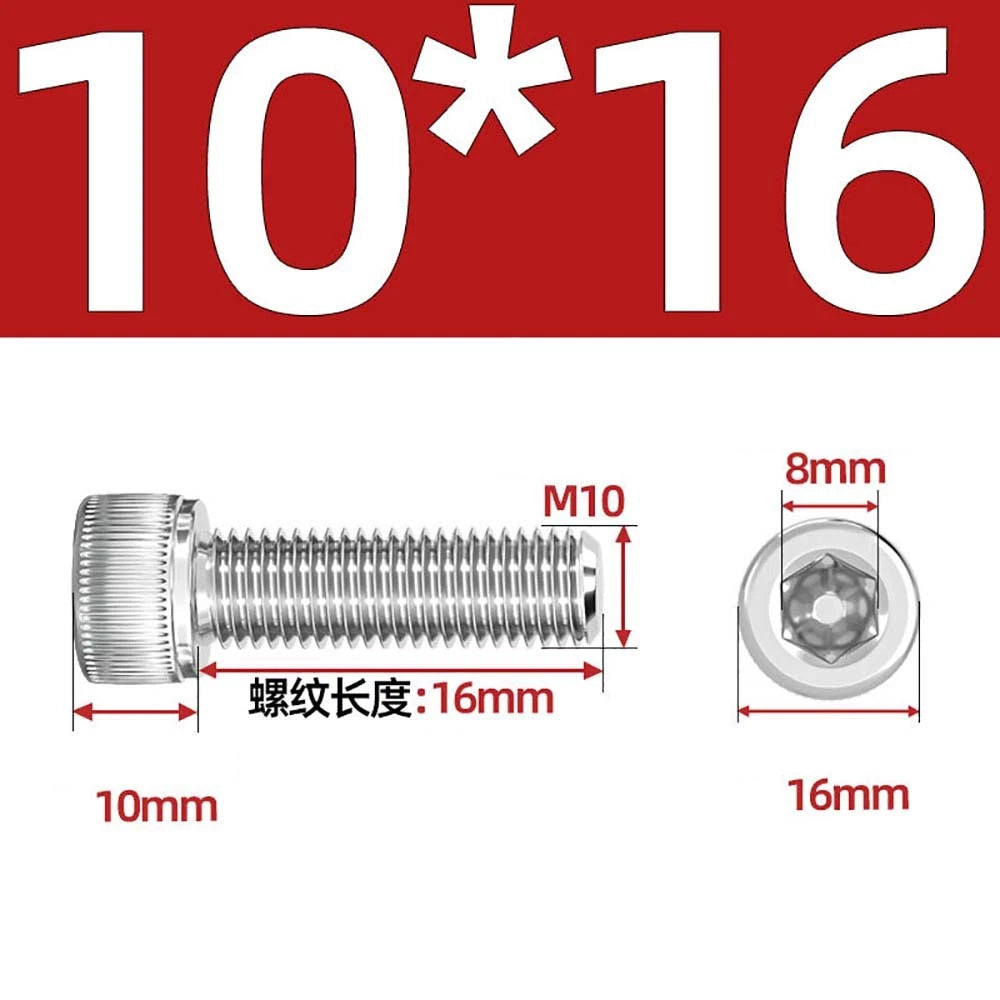 Socket Head Cap Screws – A2 Stainless Steel, M6 to M24, Hex Drive (DIN 912)