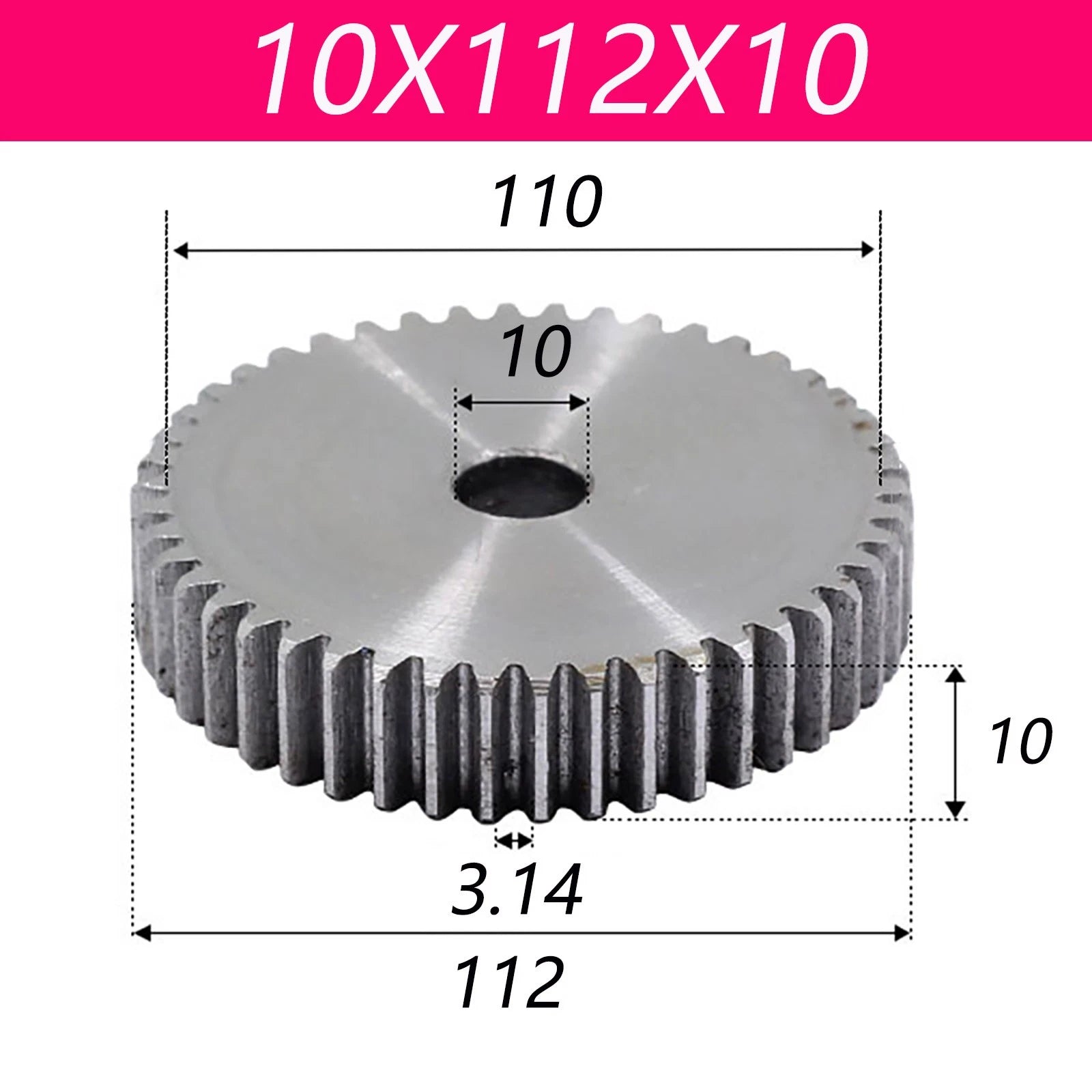 1 Modul 45# Steel Spur Gears Pinion Gear Thick 10mm 8-200 Teeth Dia 18~153mm