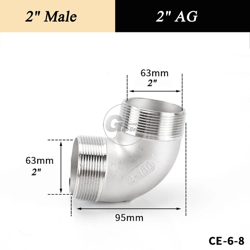 A2 Stainless Steel BSP Reducer Elbow Pipe Fittings | 1/8" to 4" Male Female